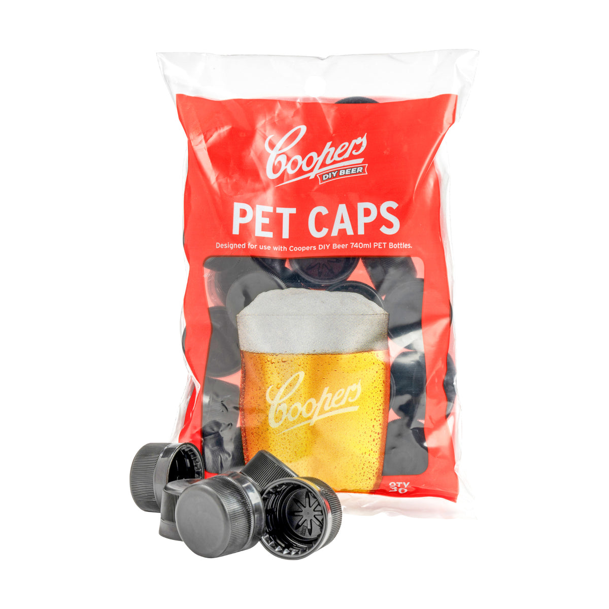 Coopers DIY Beer PET Beer Bottle Caps (Qty 30)